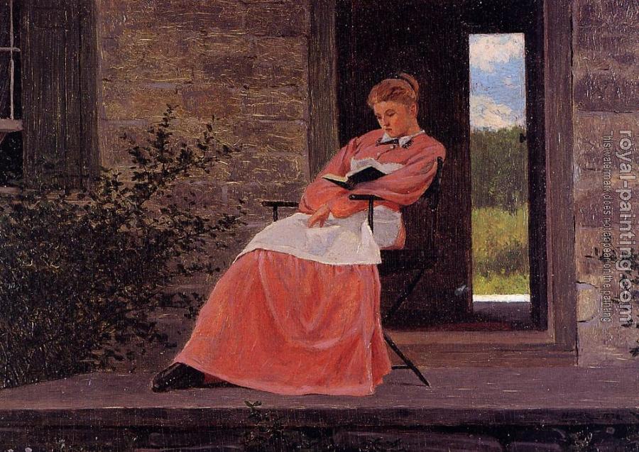 Winslow Homer : Girl Reading on a Stone Porch